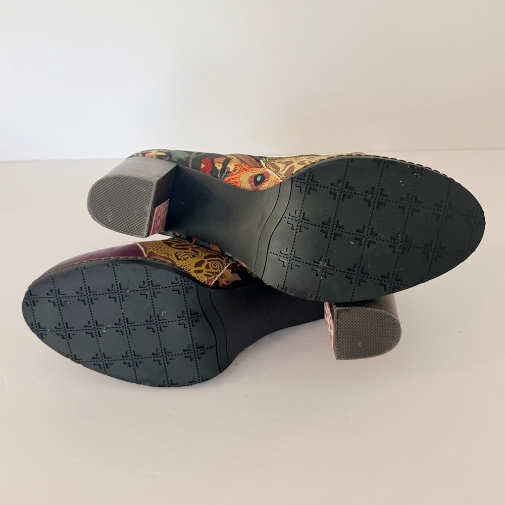 Floral Embellished Heeled Ankle Boots Gracosy leather and fabric EU 41 - Picture 6 of 6